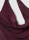 Purple stretch-fabric tank top with soft draped neckline_1