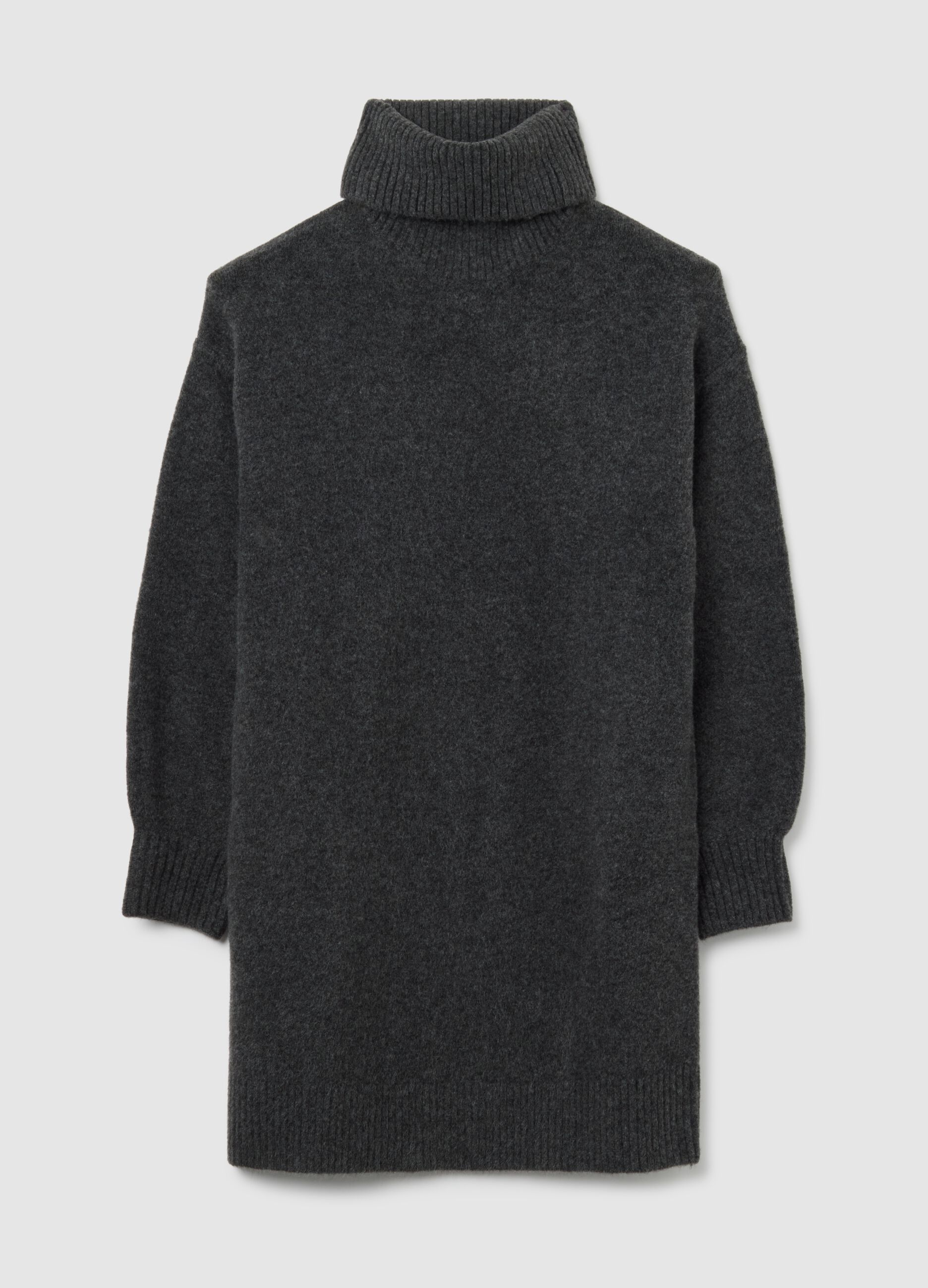 Grey turtleneck sweater regular fit