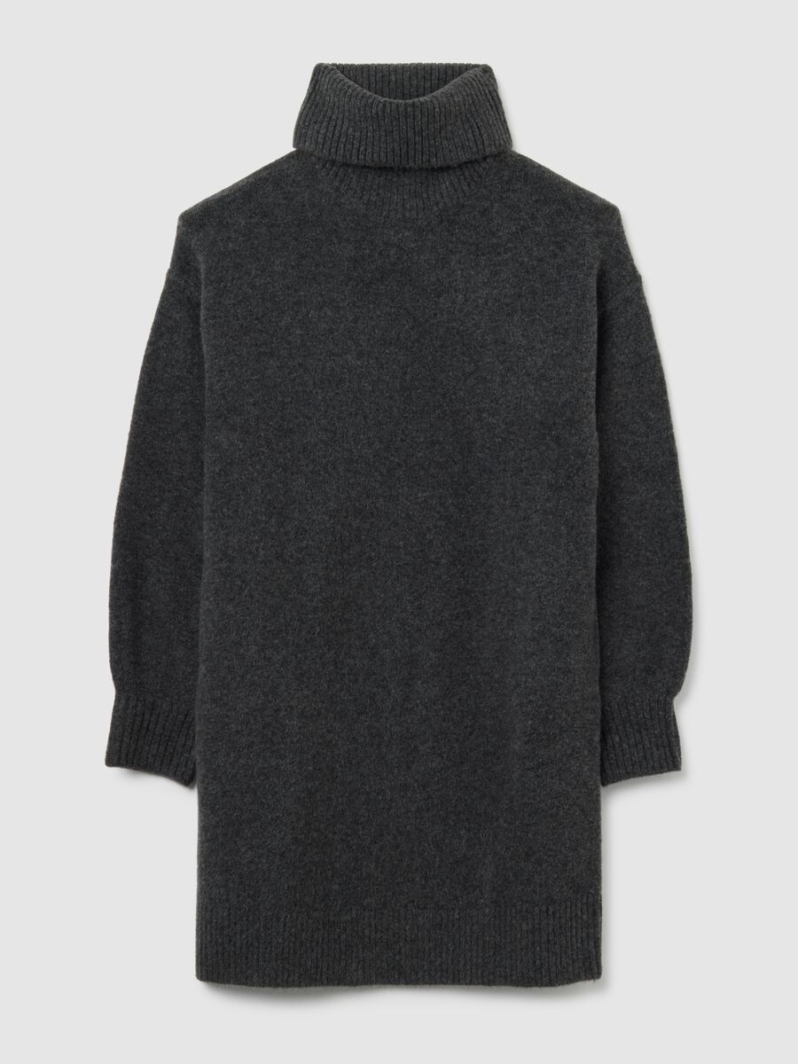 Maglione a collo alto grigio regular fit_0