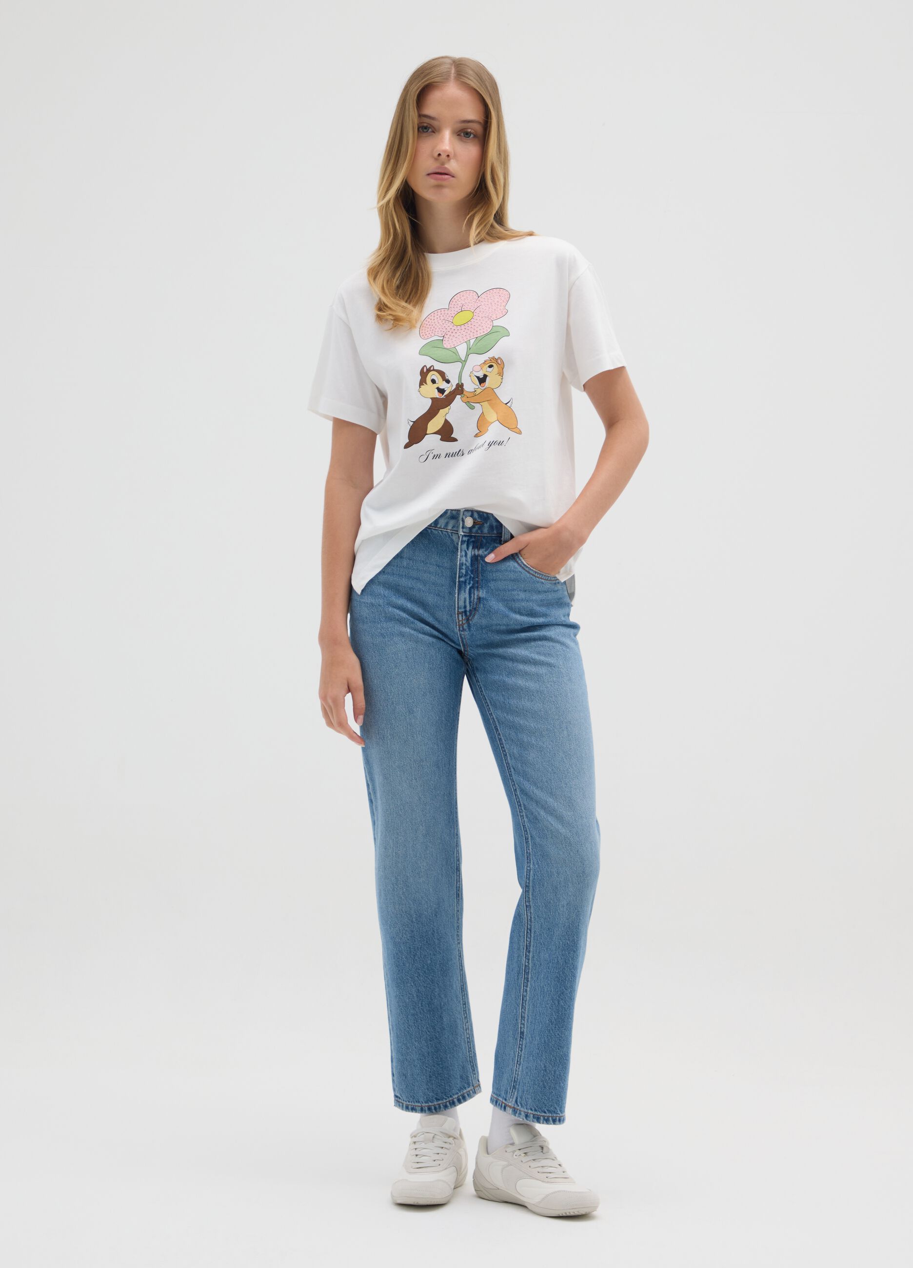 White pure cotton regular fit T-shirt