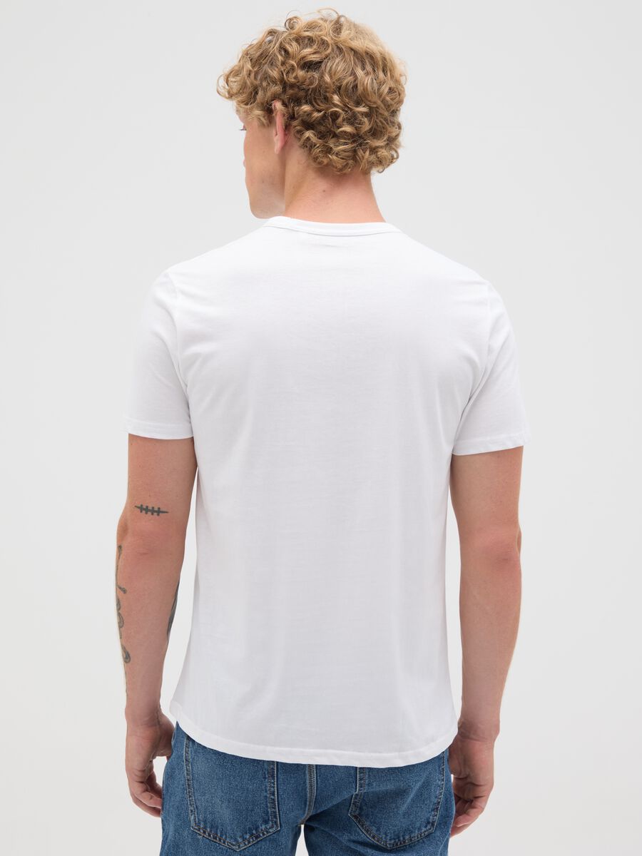 Men's white pure cotton t-shirt in regular fit_3