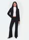 Black cropped stretch-viscose blazer with classic lapels, slim fit_1