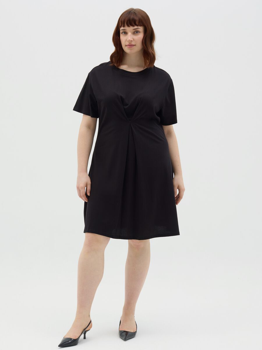 Curvy black dress in cotton_0