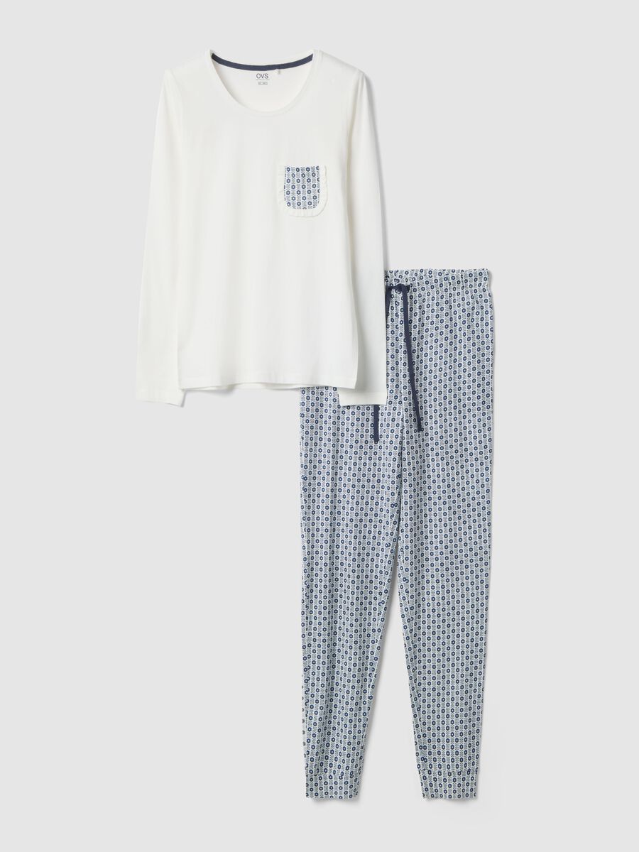 Multicolour pure cotton regular fit pyjamas with pattern_4