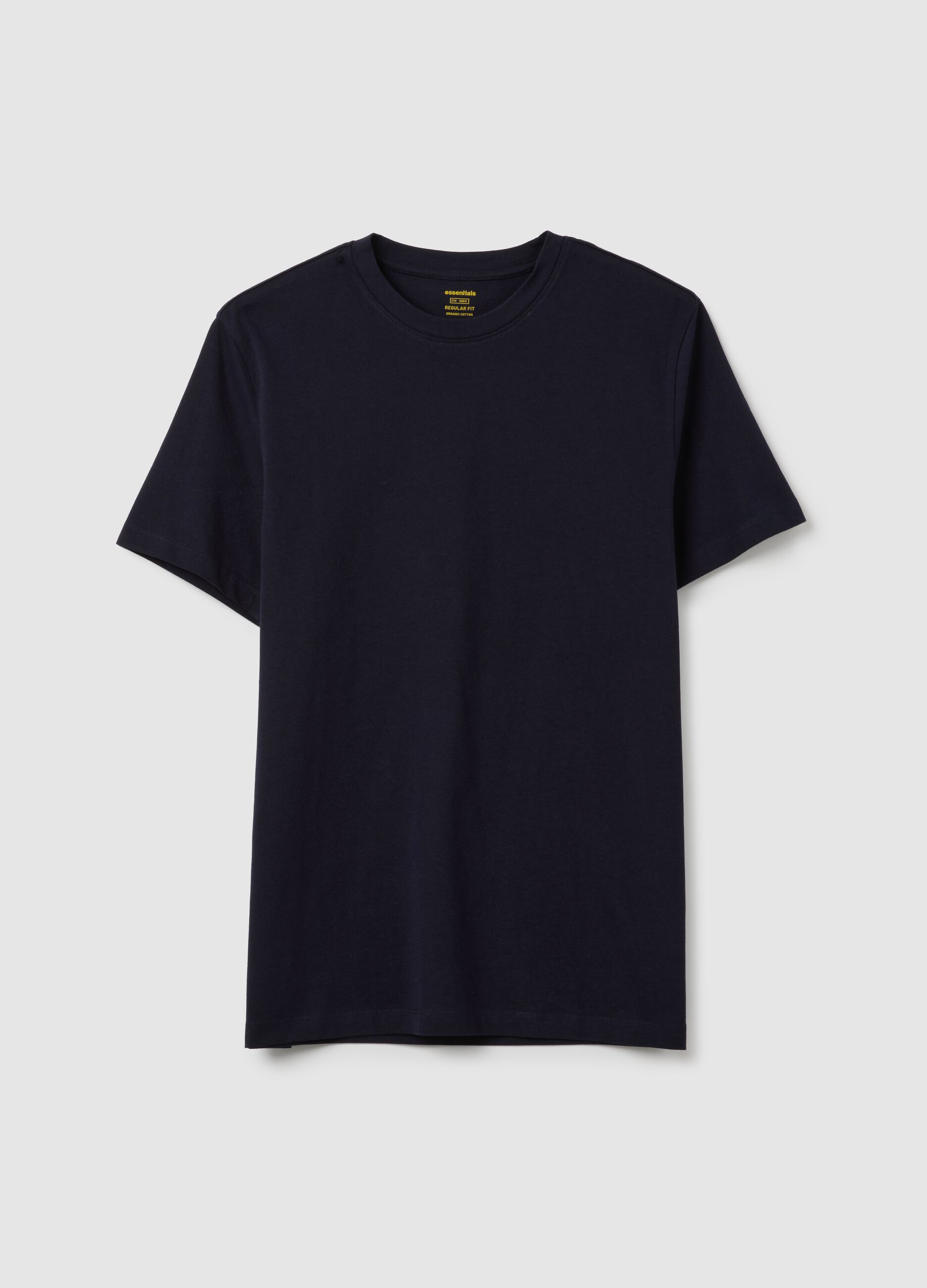 Men's blue pure cotton regular fit t-shirt