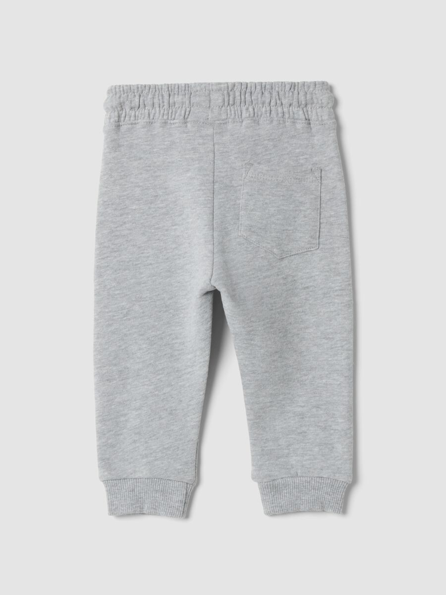 Pantaloni jogger grigi in puro cotone_1