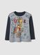 Grey pure cotton Looney Tunes print T-shirt for boys_0