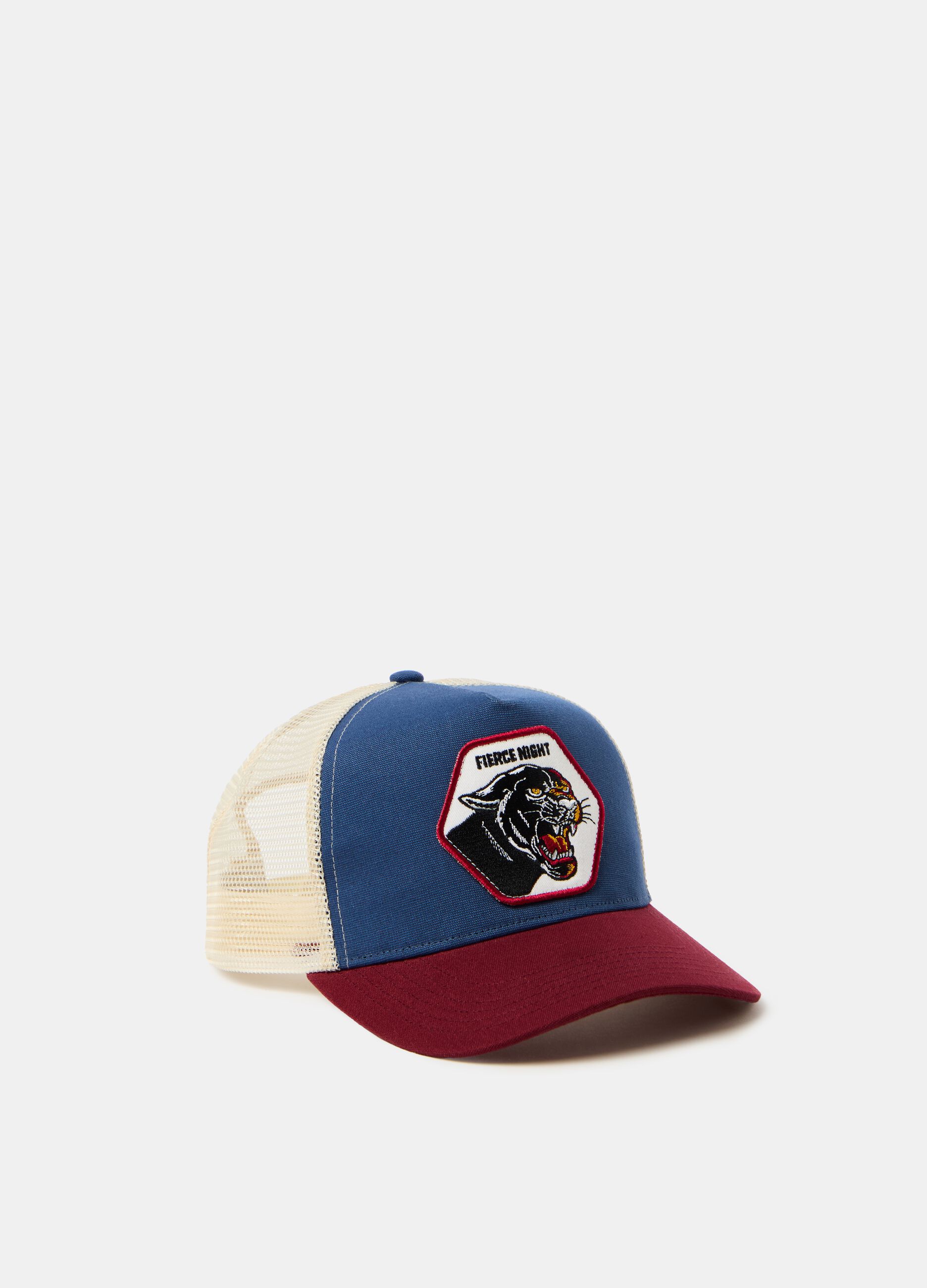 Baseball cap with panther patch