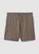 Grey cotton-blend shorts with drawstring, regular fit_4