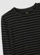 Black long-sleeve shirt with grey stripes, regular fit_5