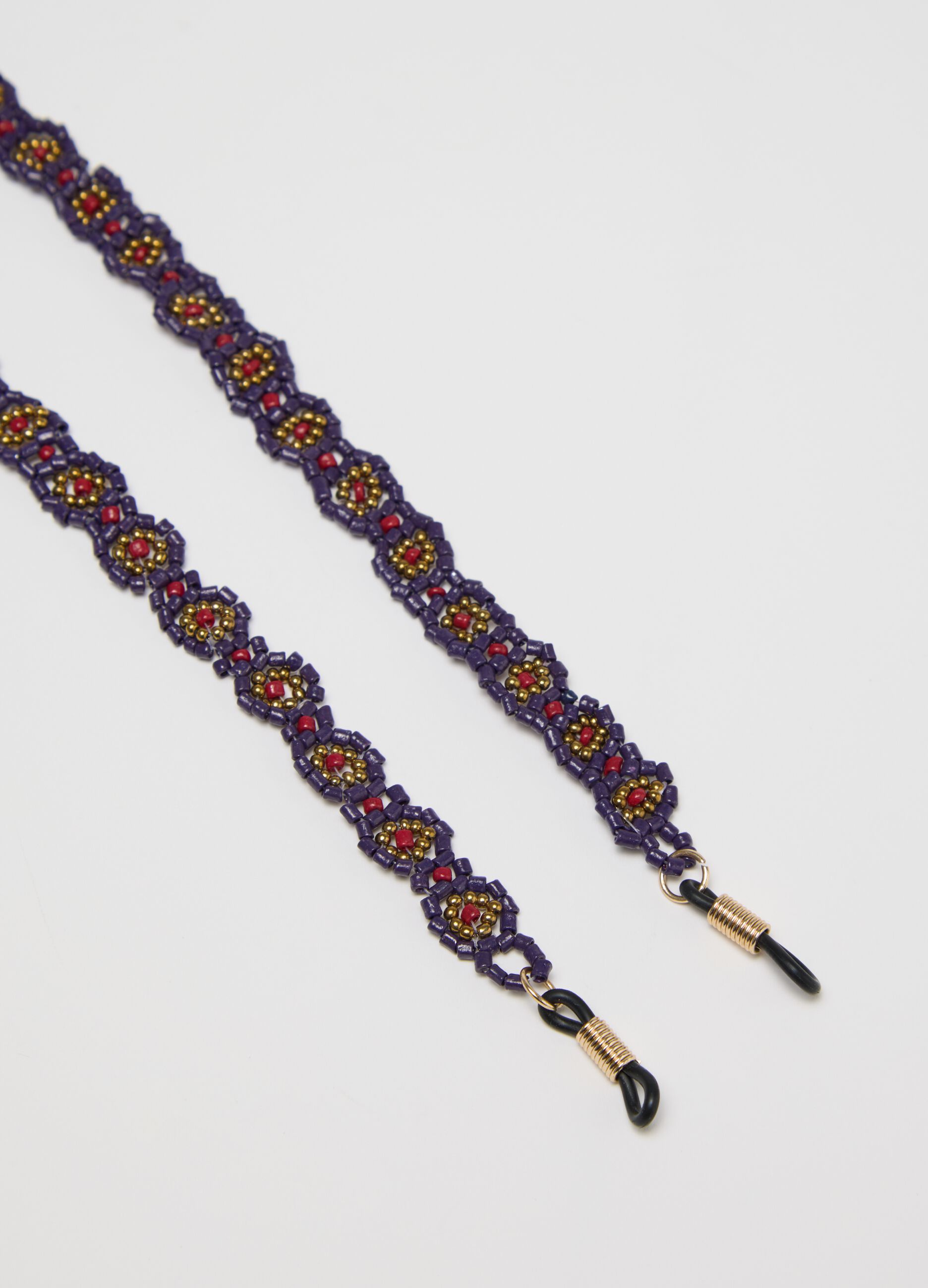 Glasses chain with multicoloured beads