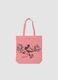 Red and white striped pure cotton tote bag with Mickey Mouse print_0