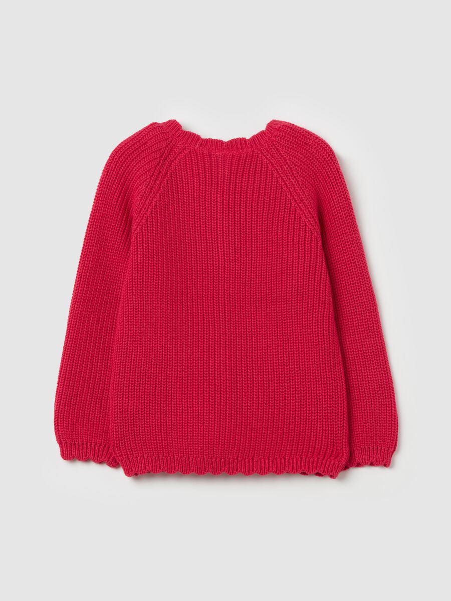 Cotton cardigan with openwork design_1