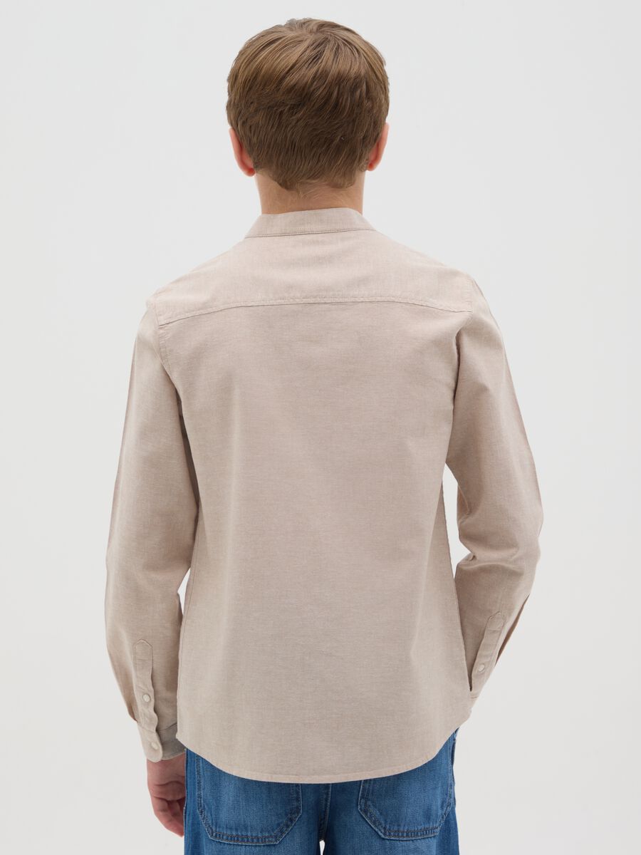 Beige Cotton and Linen Regular Shirt for Kids by OVS_1
