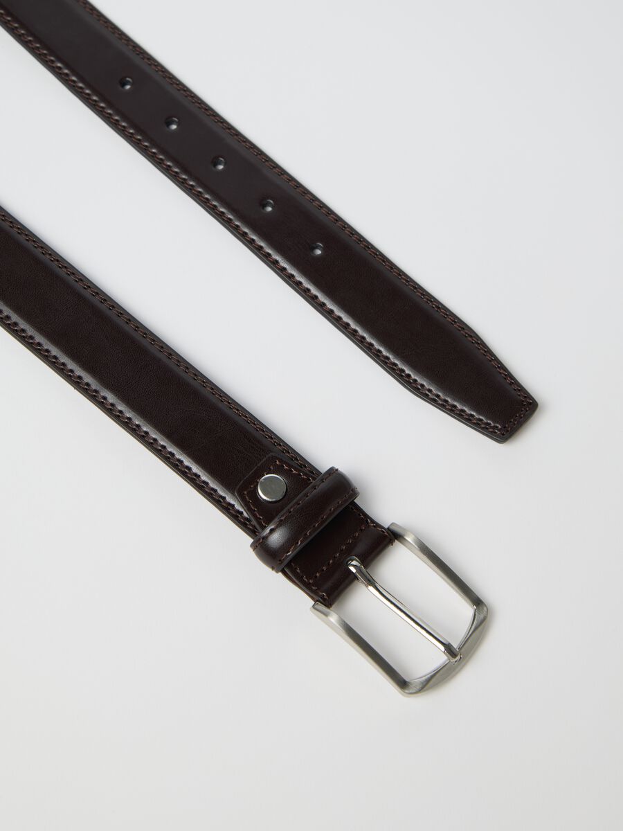 Brown belt with square buckle_1