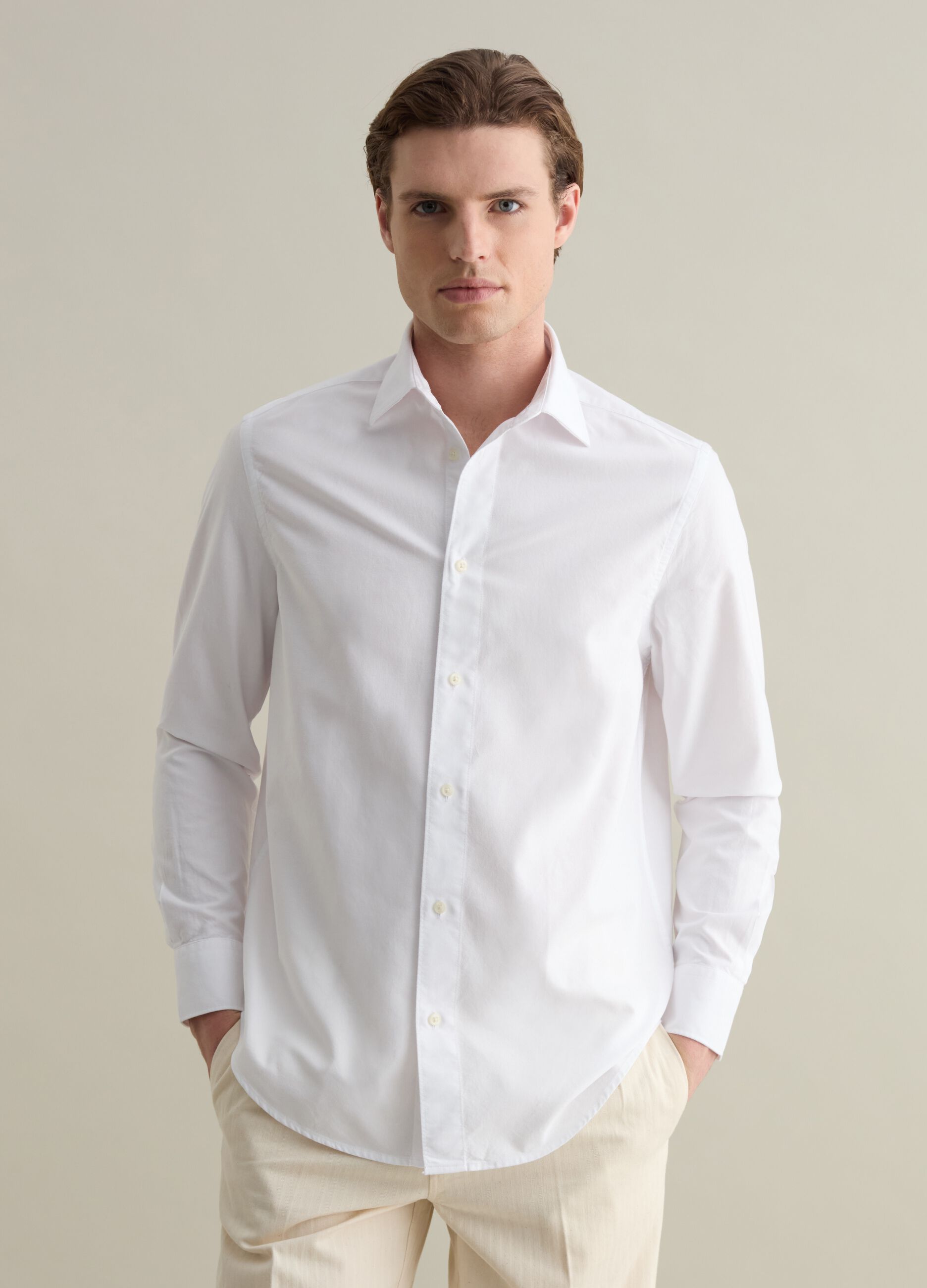 Camicia in cotone oxford tinta unita