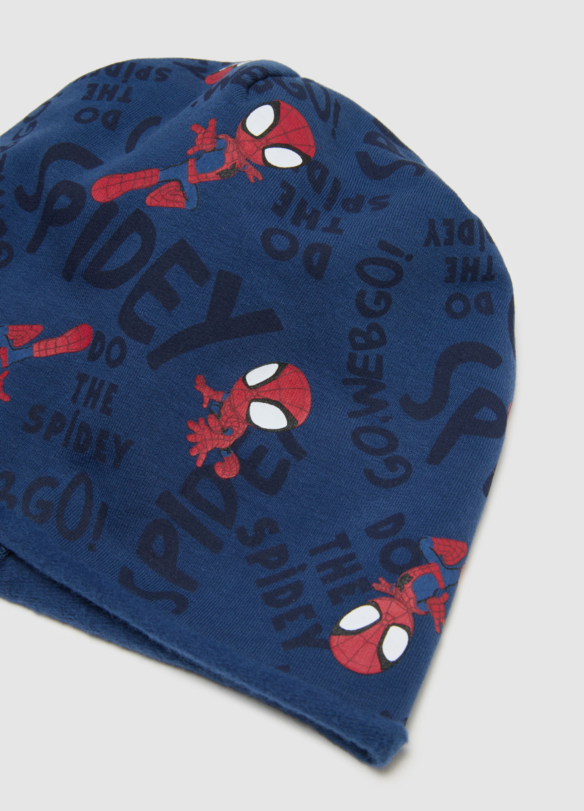 Cappello da neonato in cotone blu elasticizzato