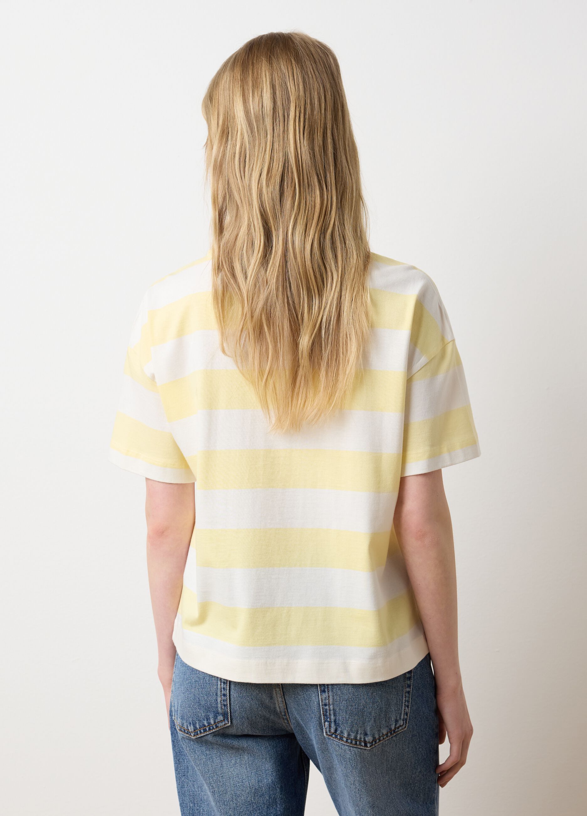 T-shirt da donna in puro cotone multicolor regular fit