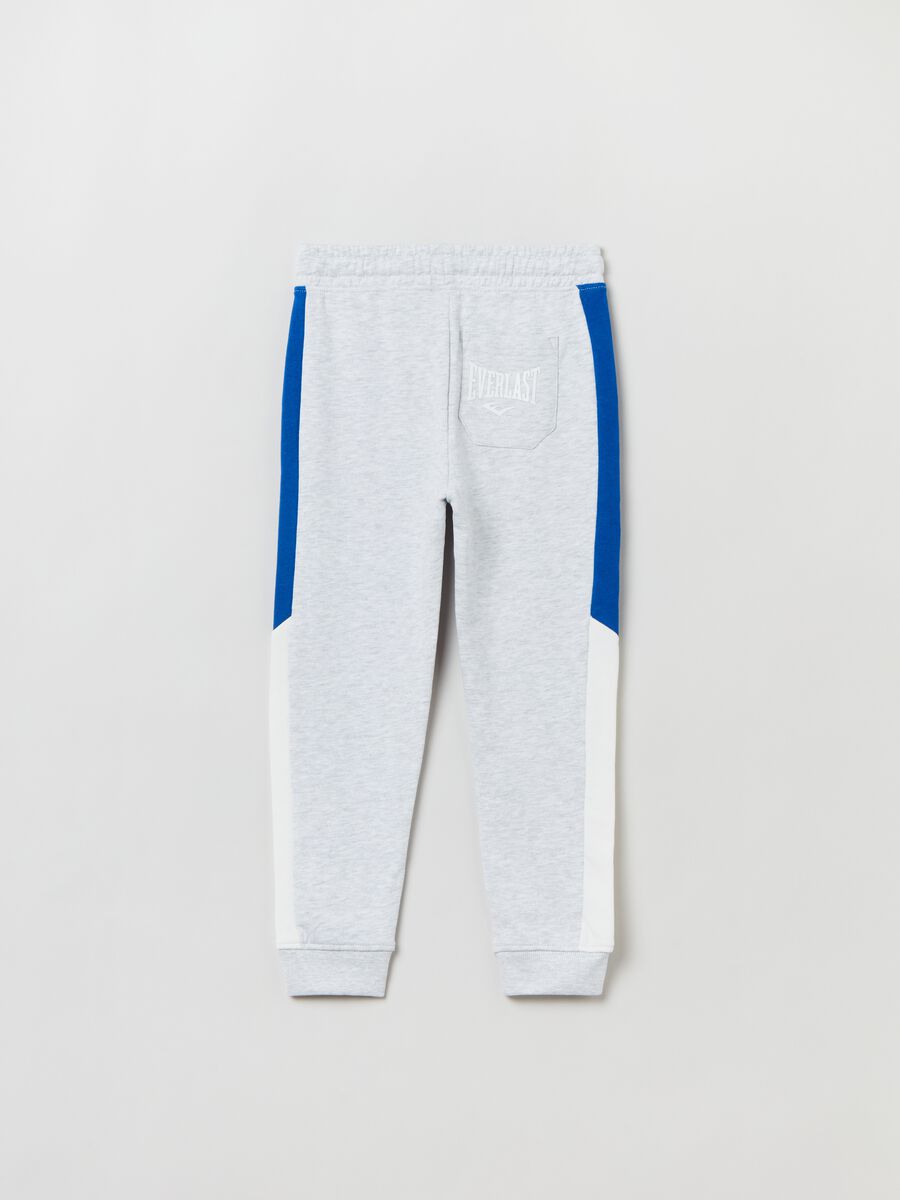 Joggers con stampa logo e bande bicolore_1