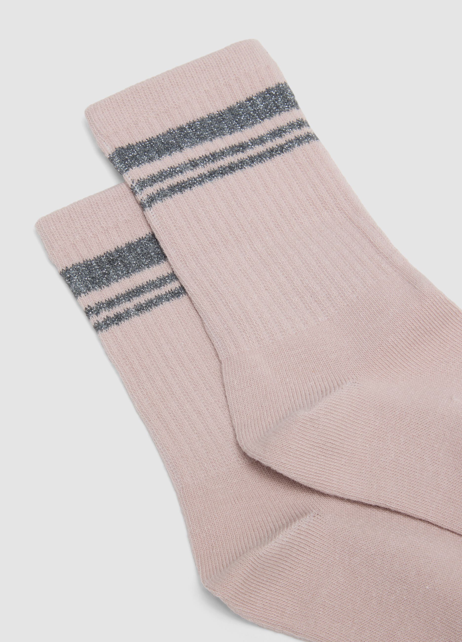 Three-pack of multicolour striped socks in stretch organic cotton