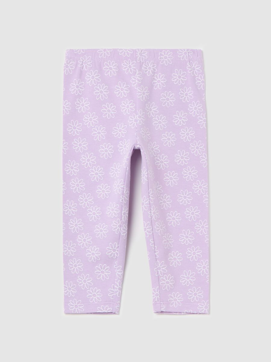 Printed stretch cotton leggings_0