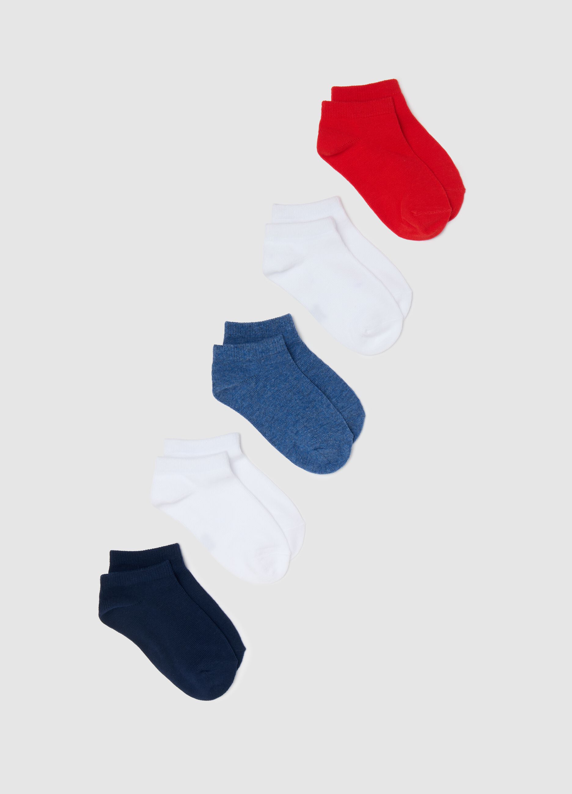 Multipack cinque pariscarpa blu e rosso stretch