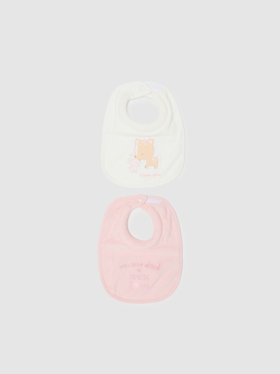 Bipack di bavette da neonata in puro cotone multicolor_0