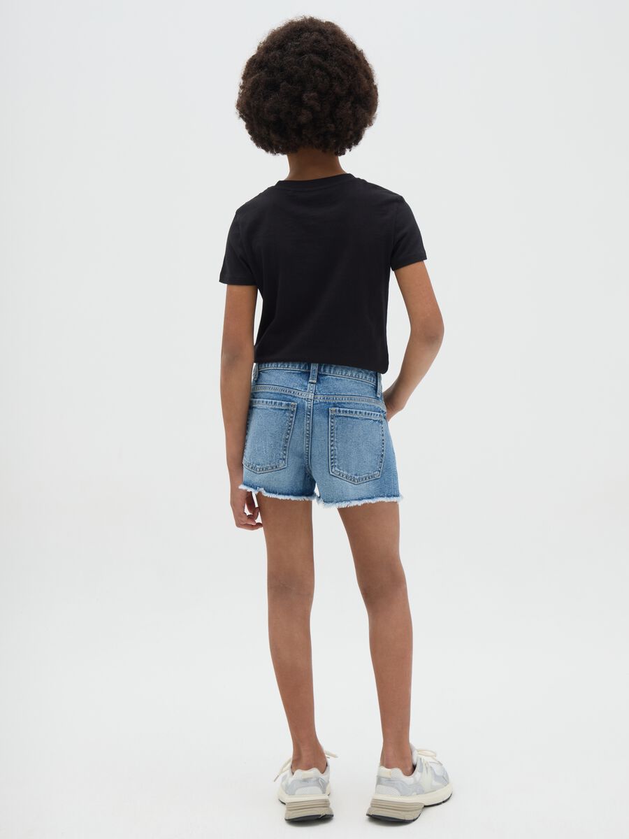 Ripped denim shorts for girls_3