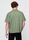 Short-sleeved green shirt in linen and cotton_2