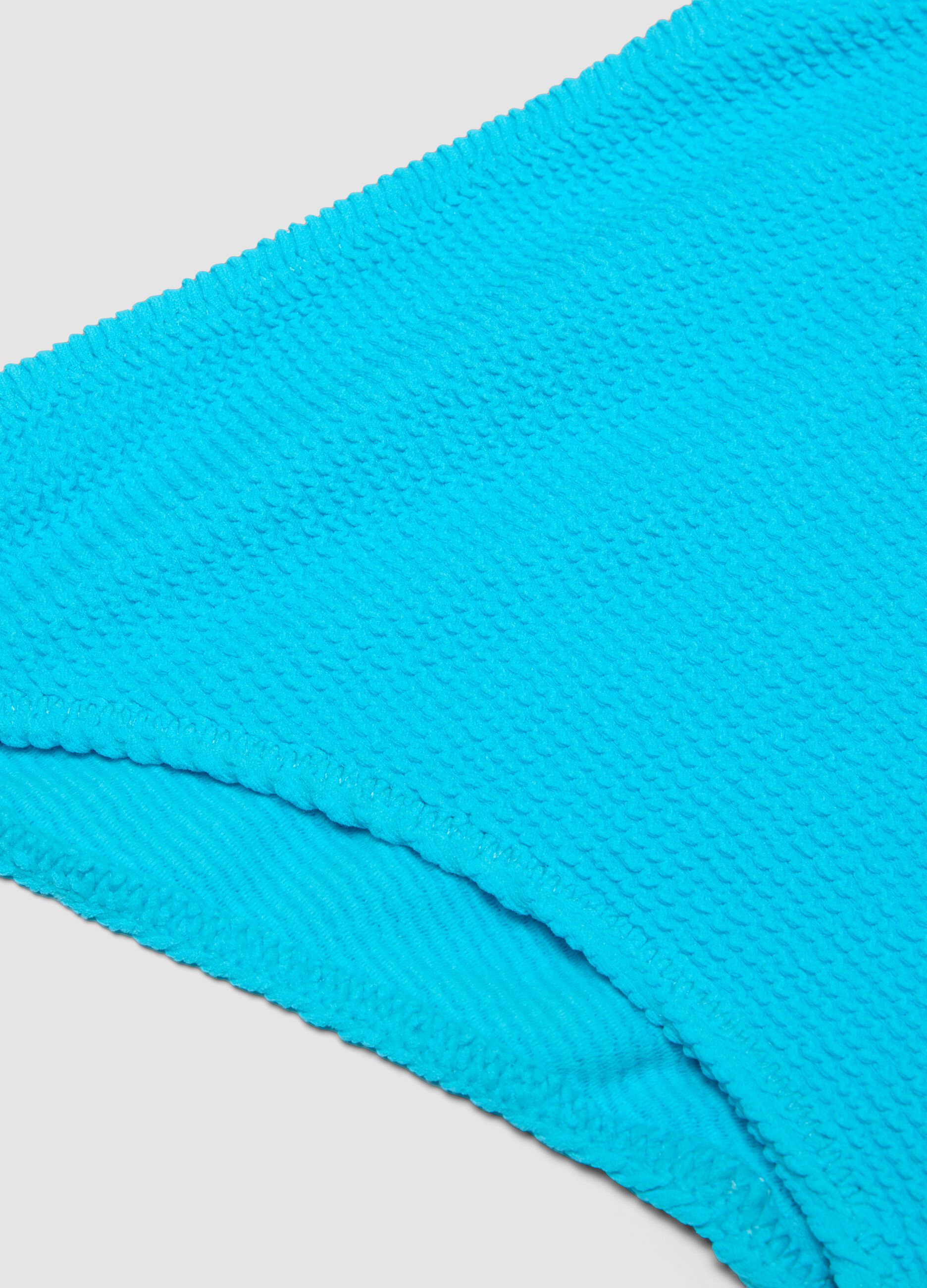 Blue bandeau bikini in stretch fabric