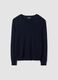 Blue viscose-blend V-neck jumper, regular fit_4