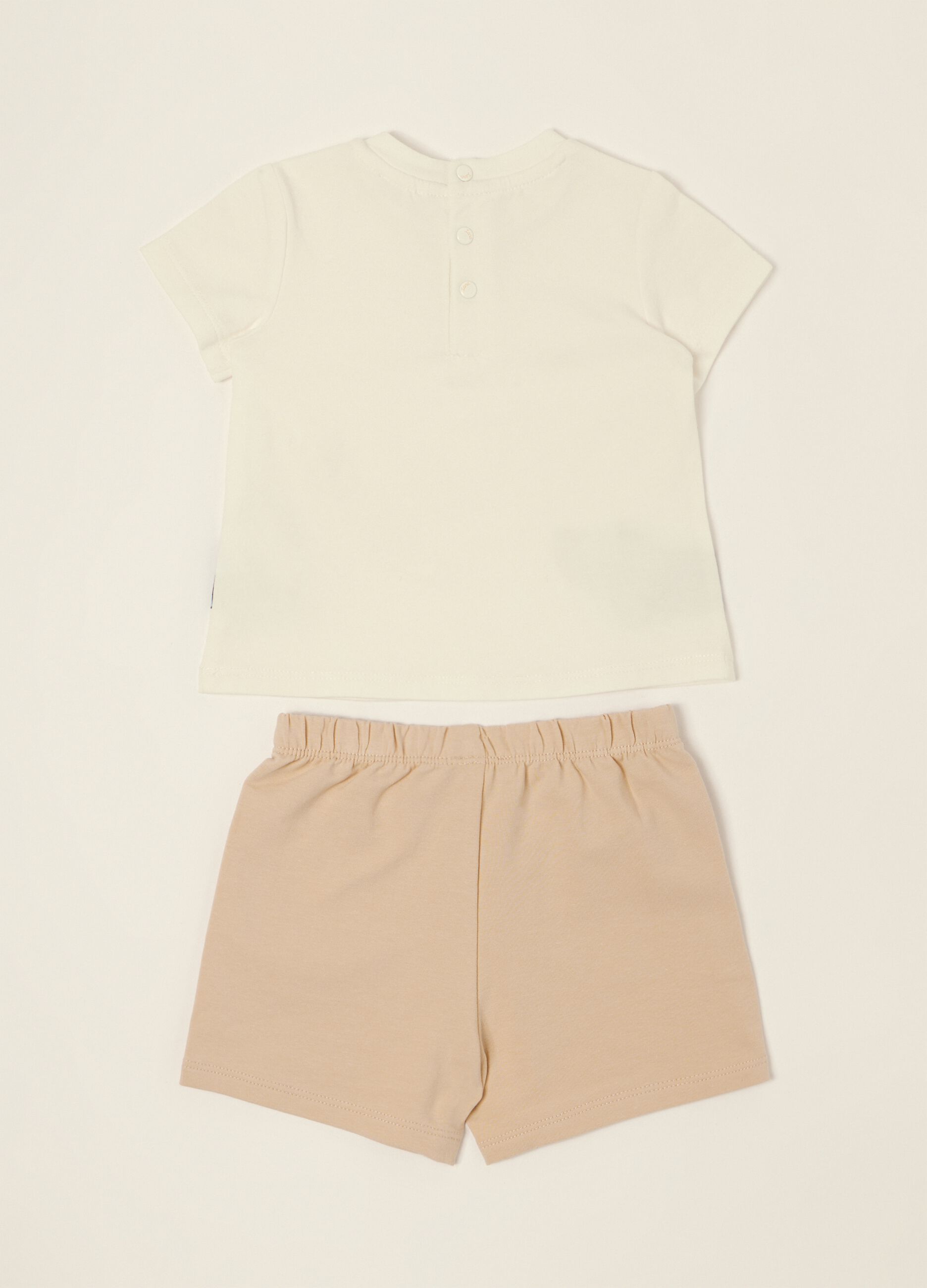 Multicolour baby set with print in stretch cotton