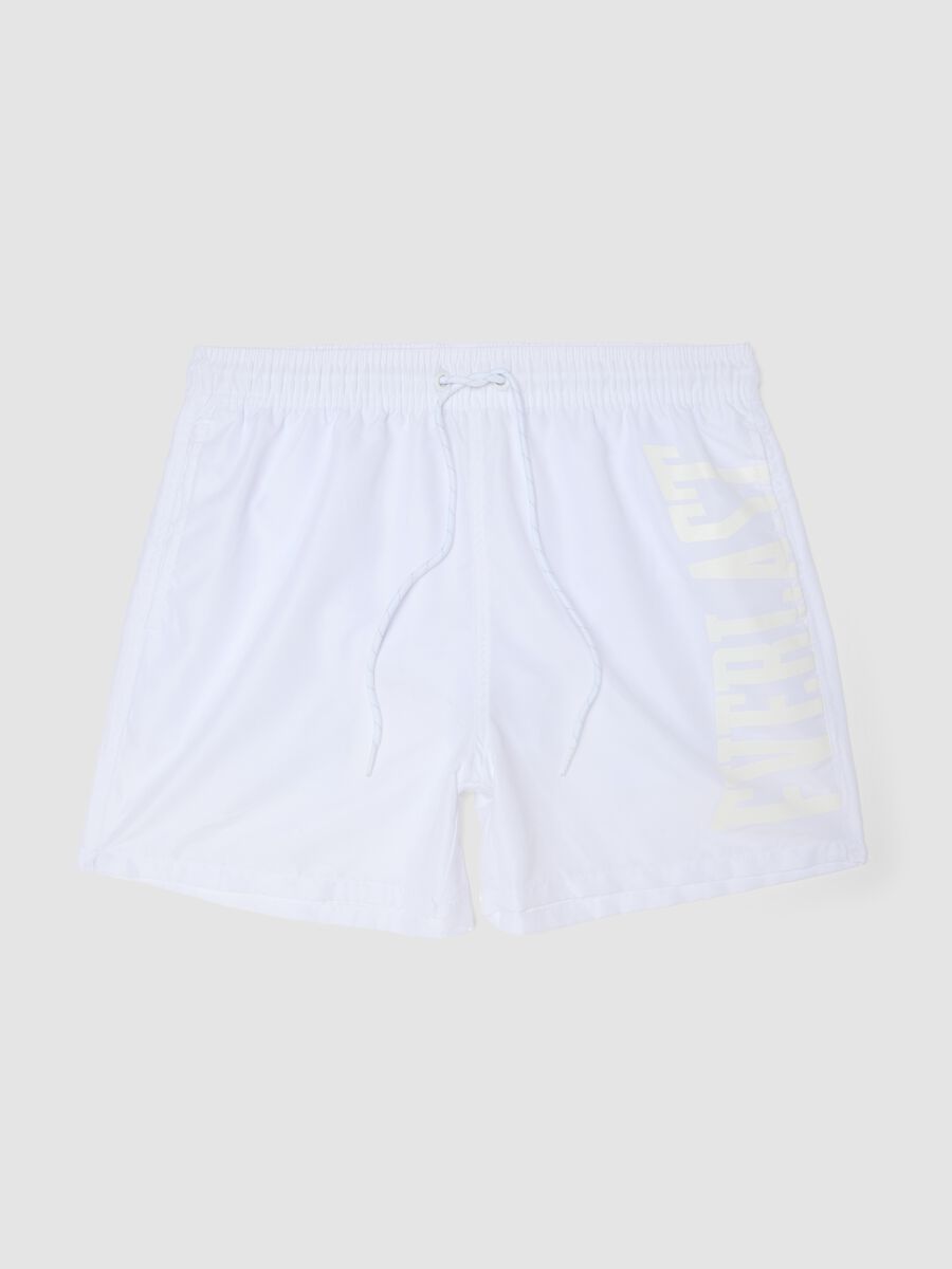 White swim shorts with drawstring_0