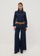 Dark blue slim-fit stretch cotton denim shirt_1
