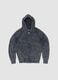 Vintage Grey Ribbed Knit Hoodie_0