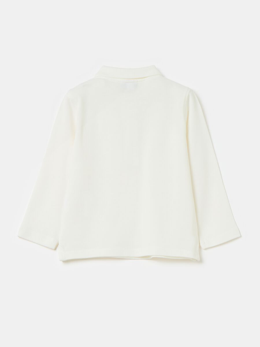 Cotton polo shirt with long sleeves_1