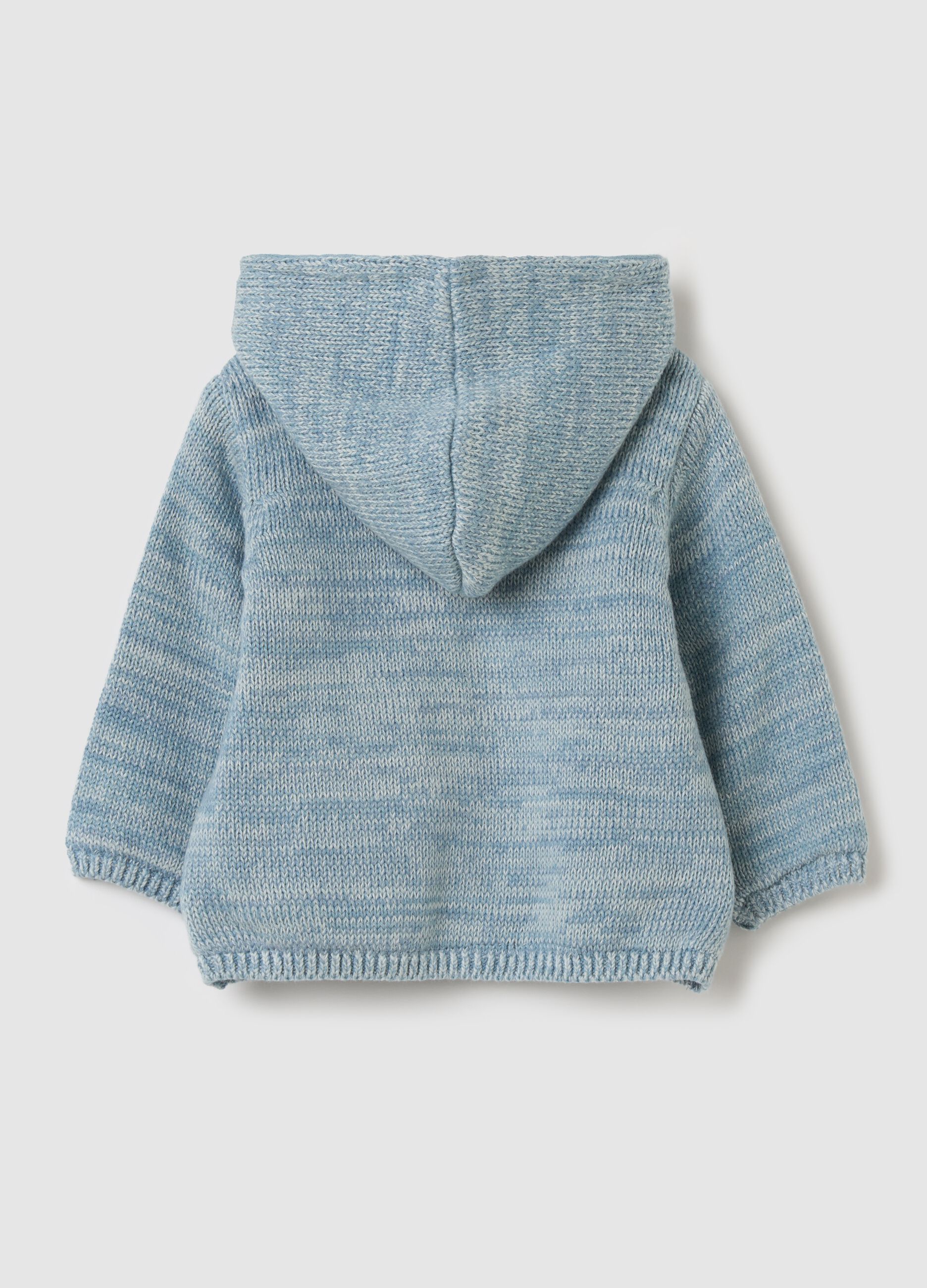 Mélange cotton jacket with hood