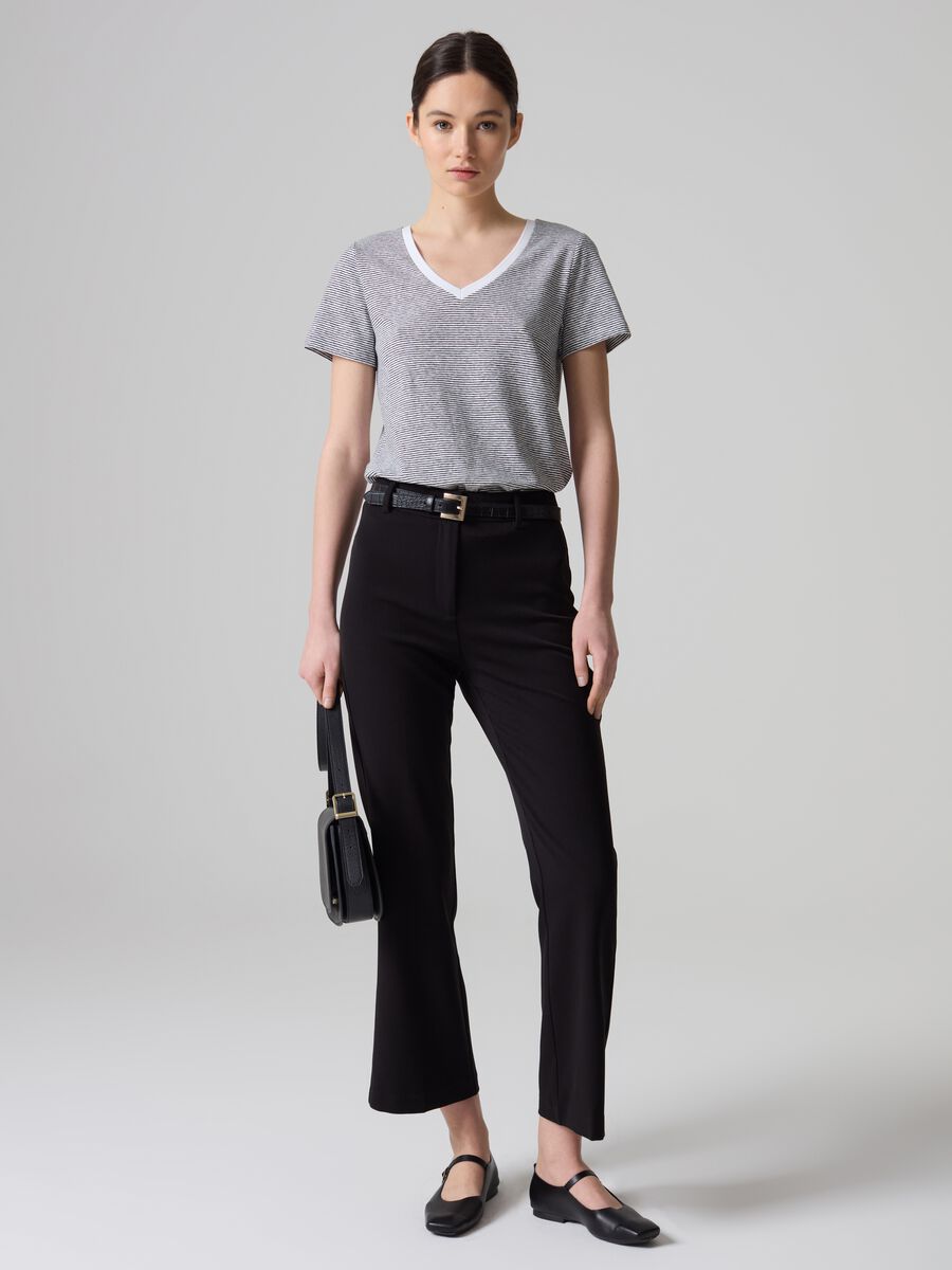 Contemporary flare-fit crop trousers_0