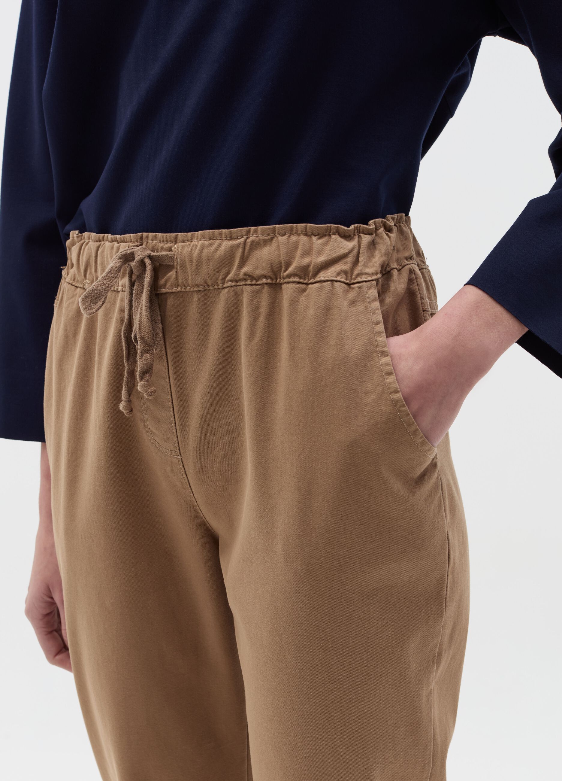 Stretch cotton jogger trousers