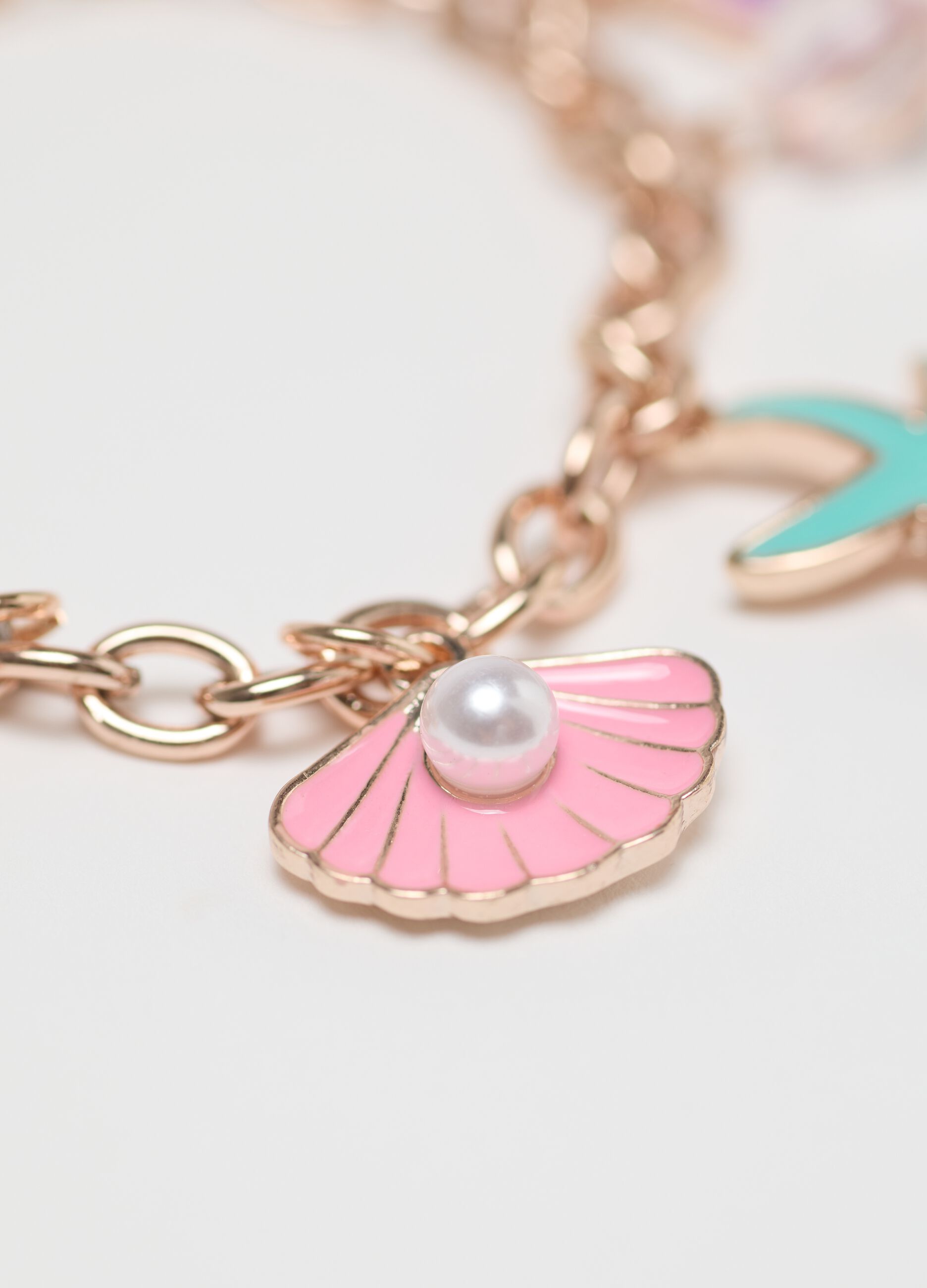 Marine-themed bracelet with colourful charms