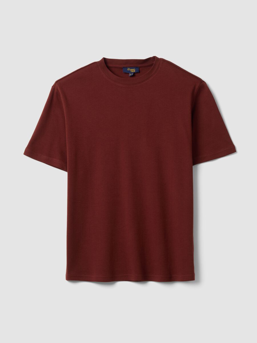 Red pure cotton relaxed-fit short-sleeve T-shirt_4