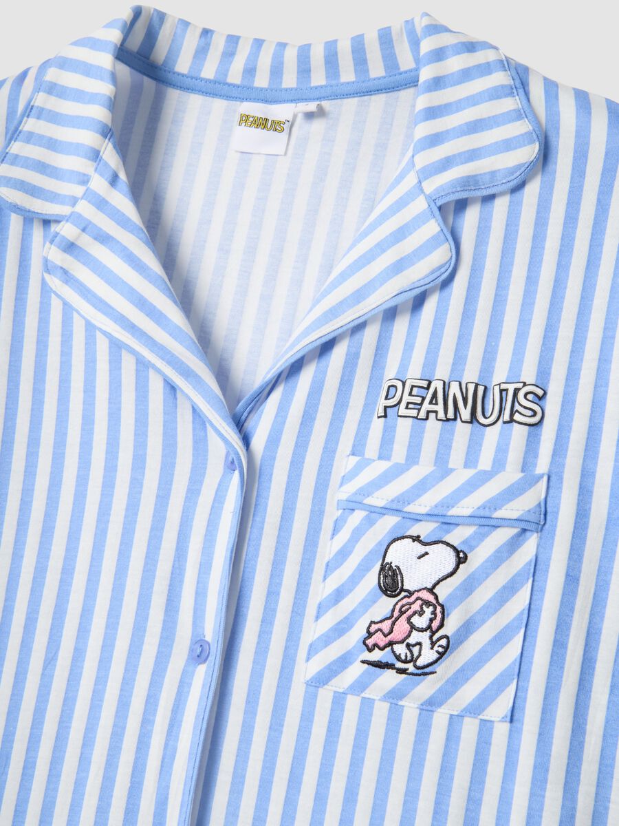 Camicione in puro cotone a righe multicolor oversize Peanuts_5