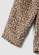 Brown animal print cotton & lyocell blend trousers for baby girl_3