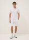 White stretch cotton polo shirt with contrast trims_1
