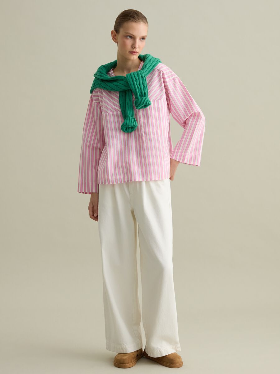Striped blouse in poplin_1