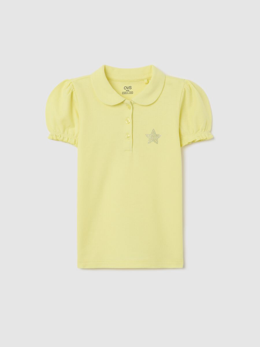 Yellow polo shirt with short sleeves and star_0