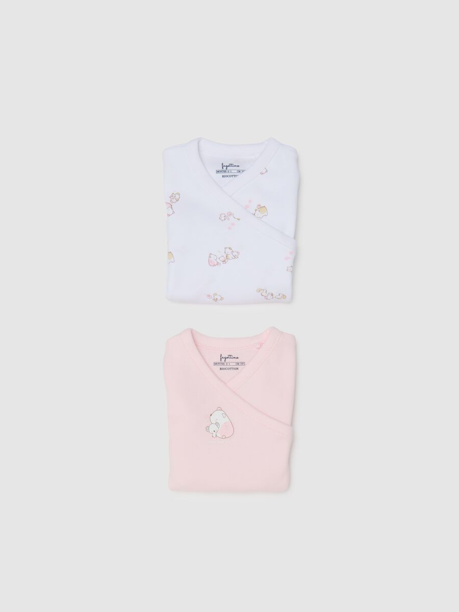 Newborn Bodysuit Twin Pack in Multicoloured Pure Cotton_2