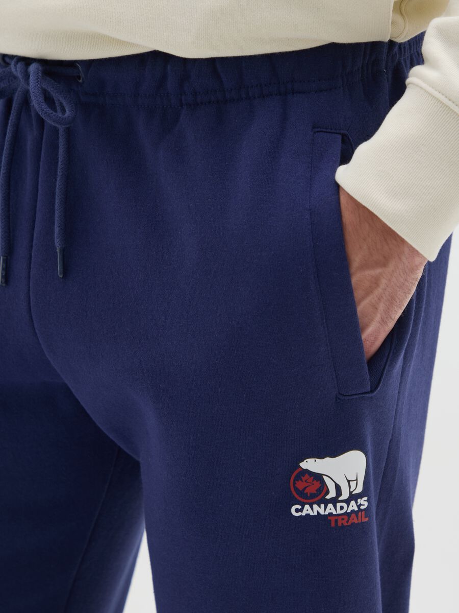 Blue cotton blend jogger pants_3