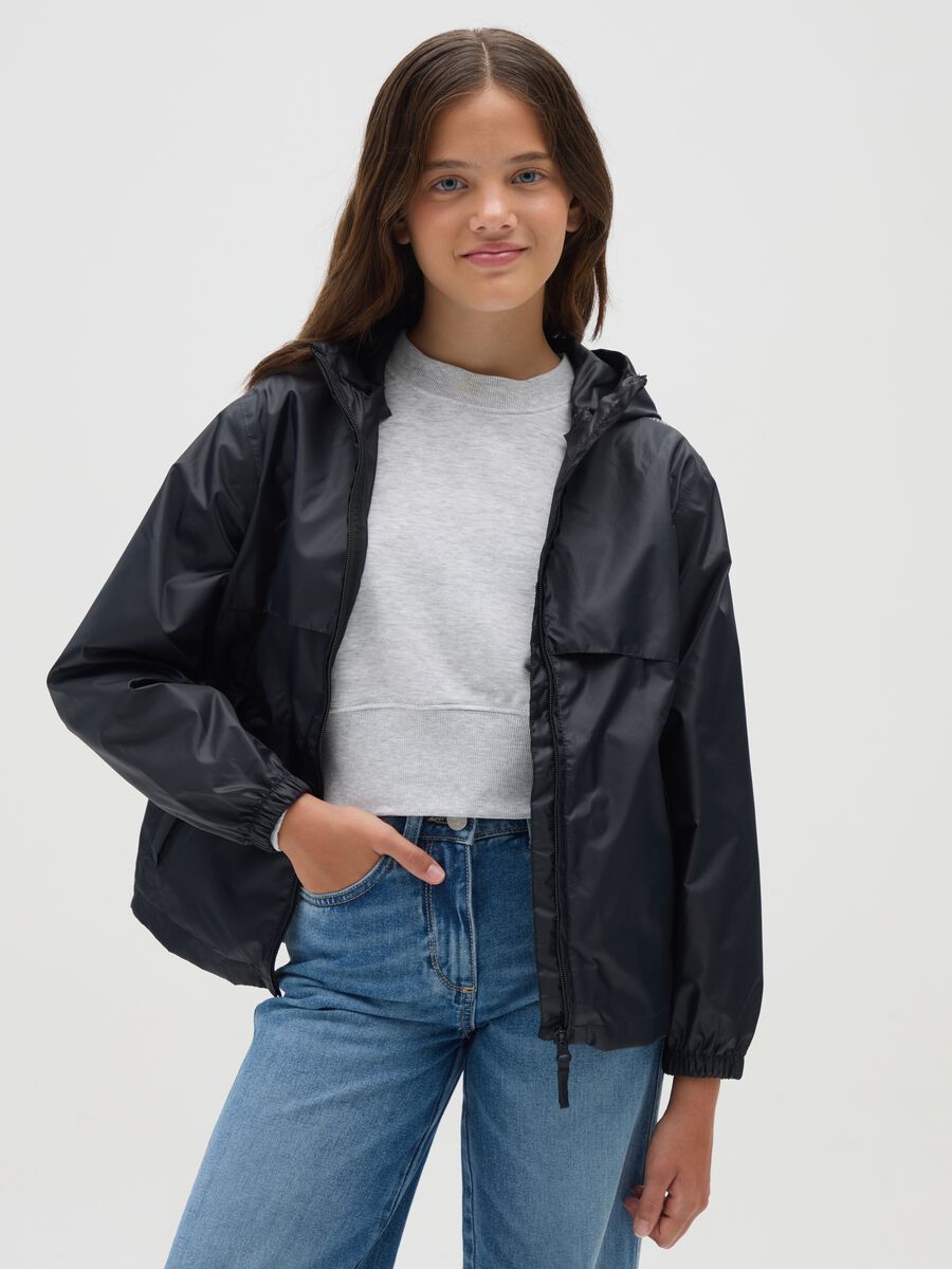 Girls' black jacket regular fit_0