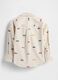 Camicia beige a maniche lunghe con motivi auto_1